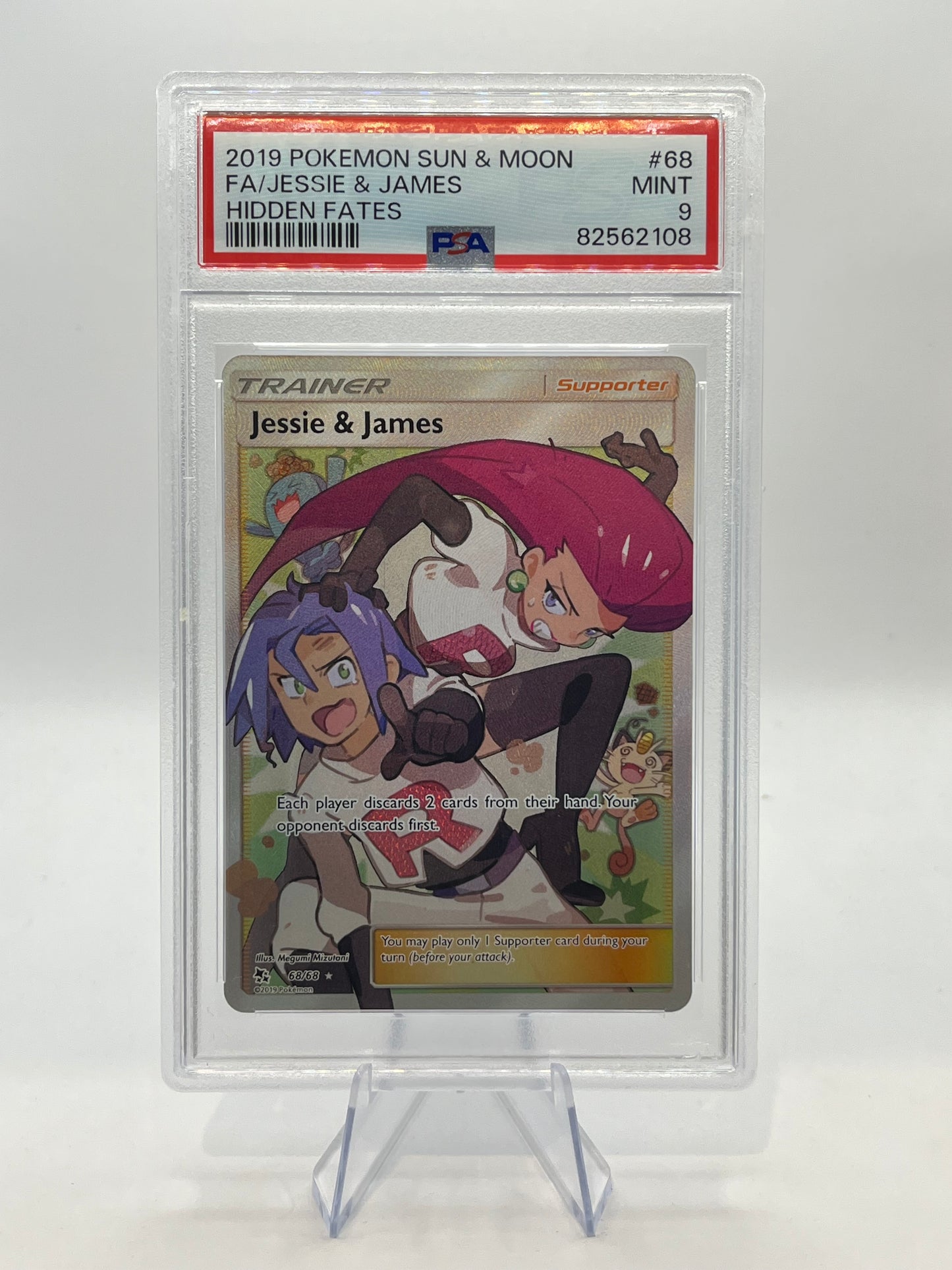 Jessie & James Full Art PSA 9 - Hidden Fates 2019