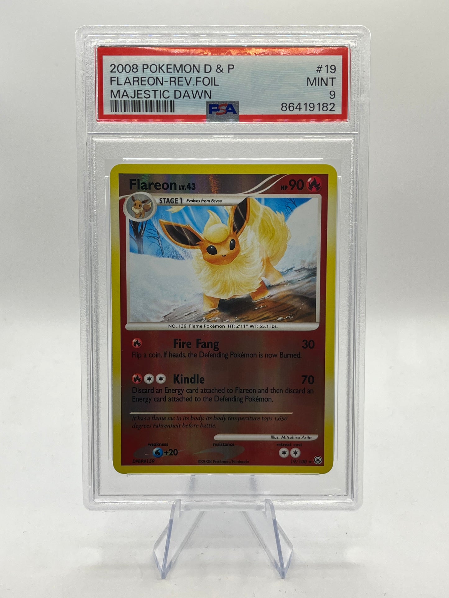 Flareon Reverse Holo PSA 9 - Majestic Dawn 2008