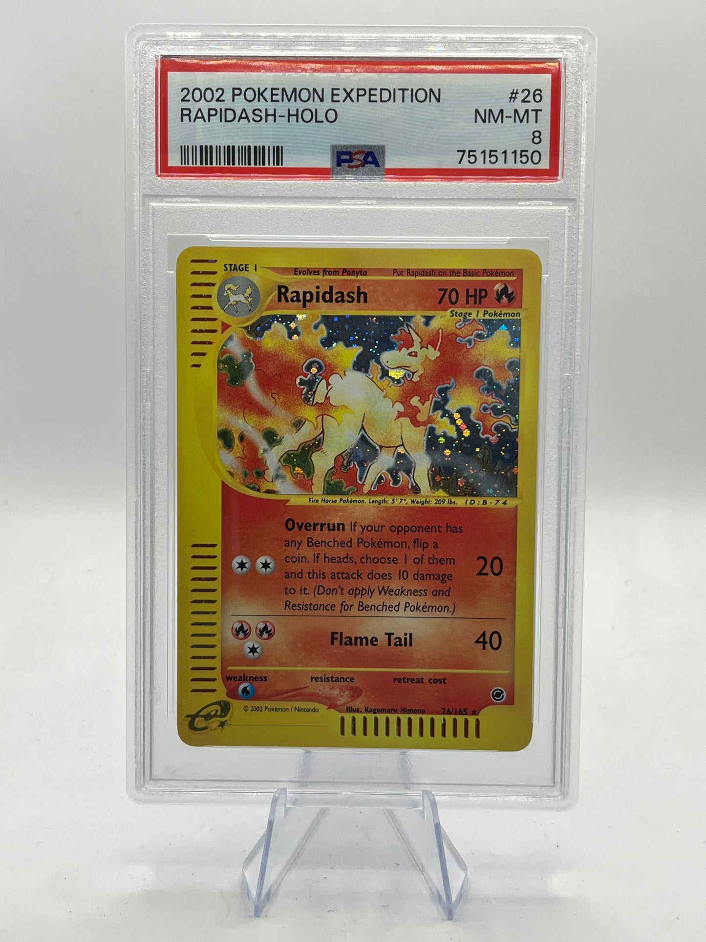Rapidash Holo PSA 8 - Expedition 2002