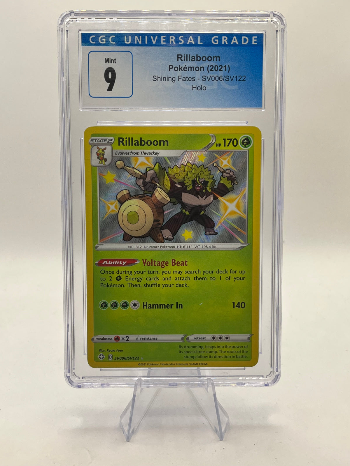 Rillaboom Baby Shiny CGC 9 - Shining Fates 2021 – The Pocket Portfolio