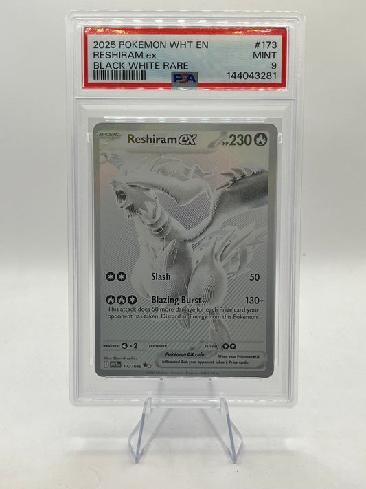 Reshiram ex BW Rare PSA 9 - White Flare 2025