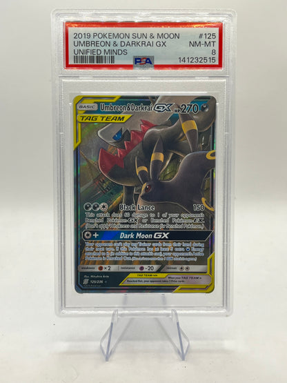 Umbreon & Darkrai GX PSA 8 - Unified Minds 2019
