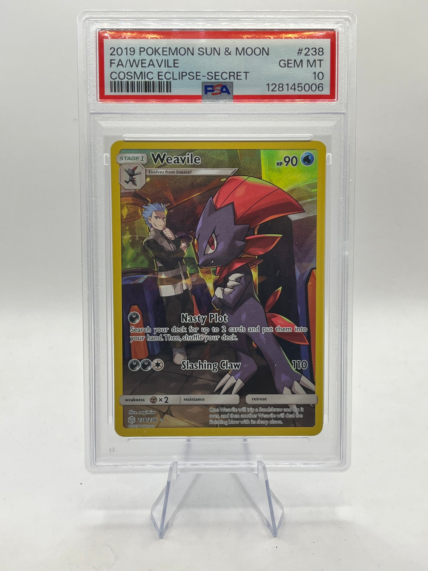Weavile Character Rare PSA 10 - Cosmic Eclipse 2019