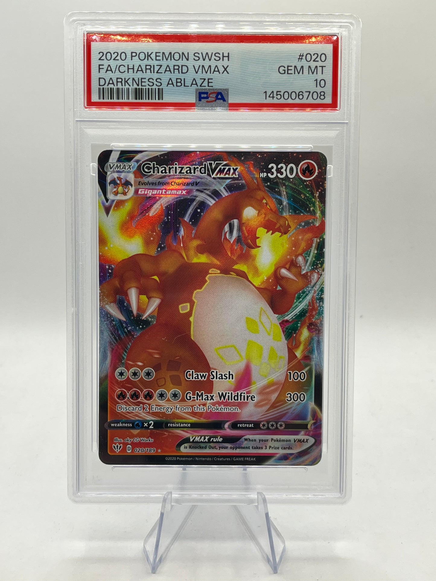 Charizard Vmax PSA 10 - Darkness Ablaze 2020