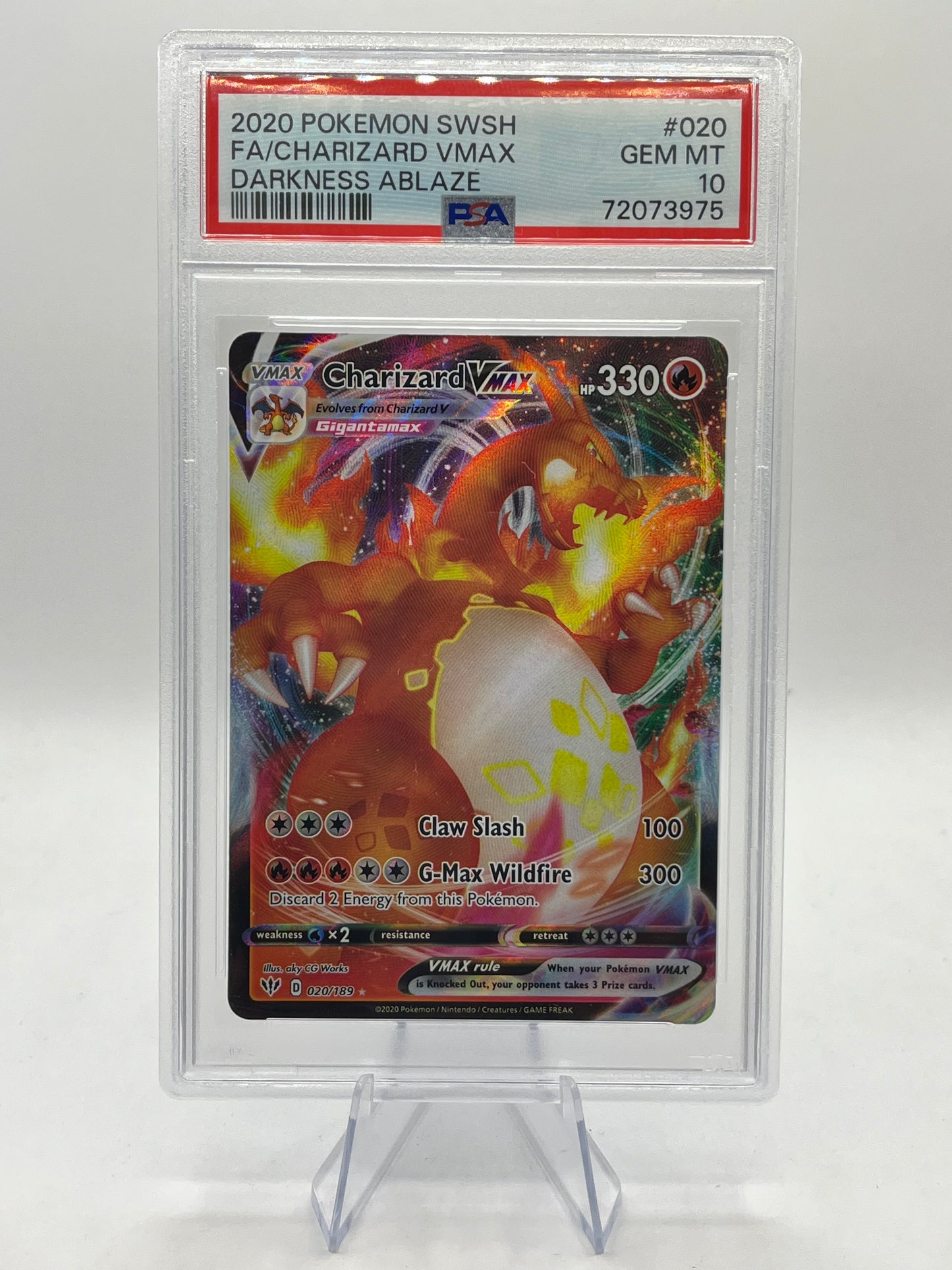 Charizard Vmax PSA 10 - Darkness Ablaze 2020