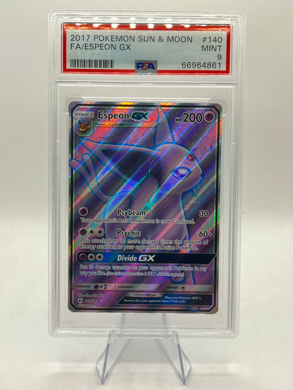 Espeon GX Full Art PSA 9 - Sun & Moon Base Set 2017