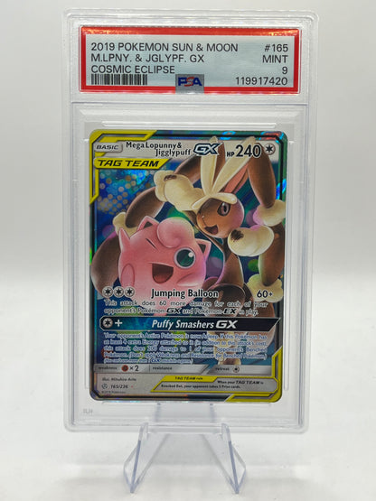 Mega Lopunny & Jigglypuff GX PSA 9 - Cosmic Eclipse 2019