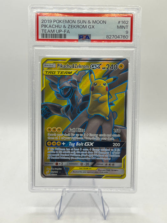 Pikachu & Zekrom GX Full Art PSA 9 - Team Up 2019
