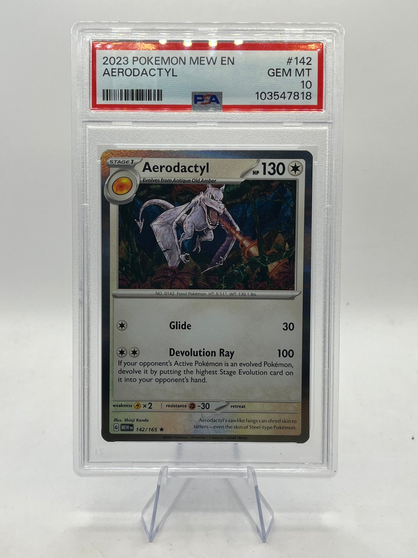 Aerodactyl Holo PSA 10 - Pokemon 151 2023