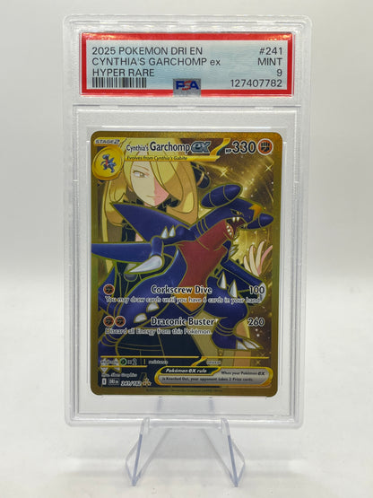 Cynthia's Garchomp Gold Full Art PSA 9 - Destined Rivals 2025