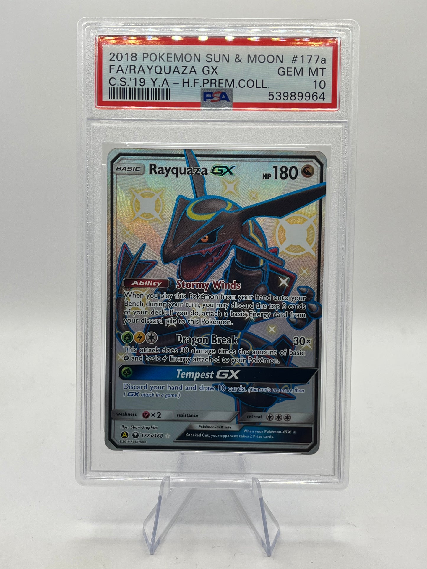 Rayquaza GX Alt Art PSA 10 - Celestial Storm Promo 2018