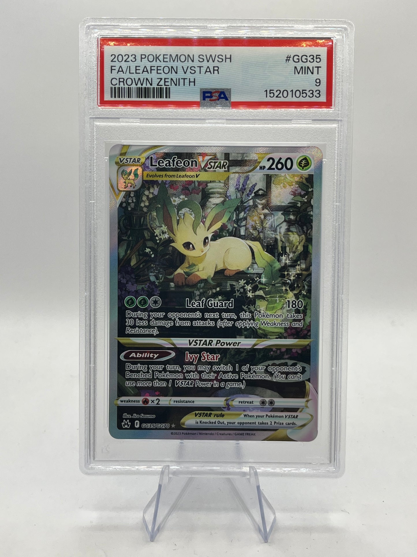 Leafeon VSTAR Full Art PSA 9 - Crown Zenith 2023