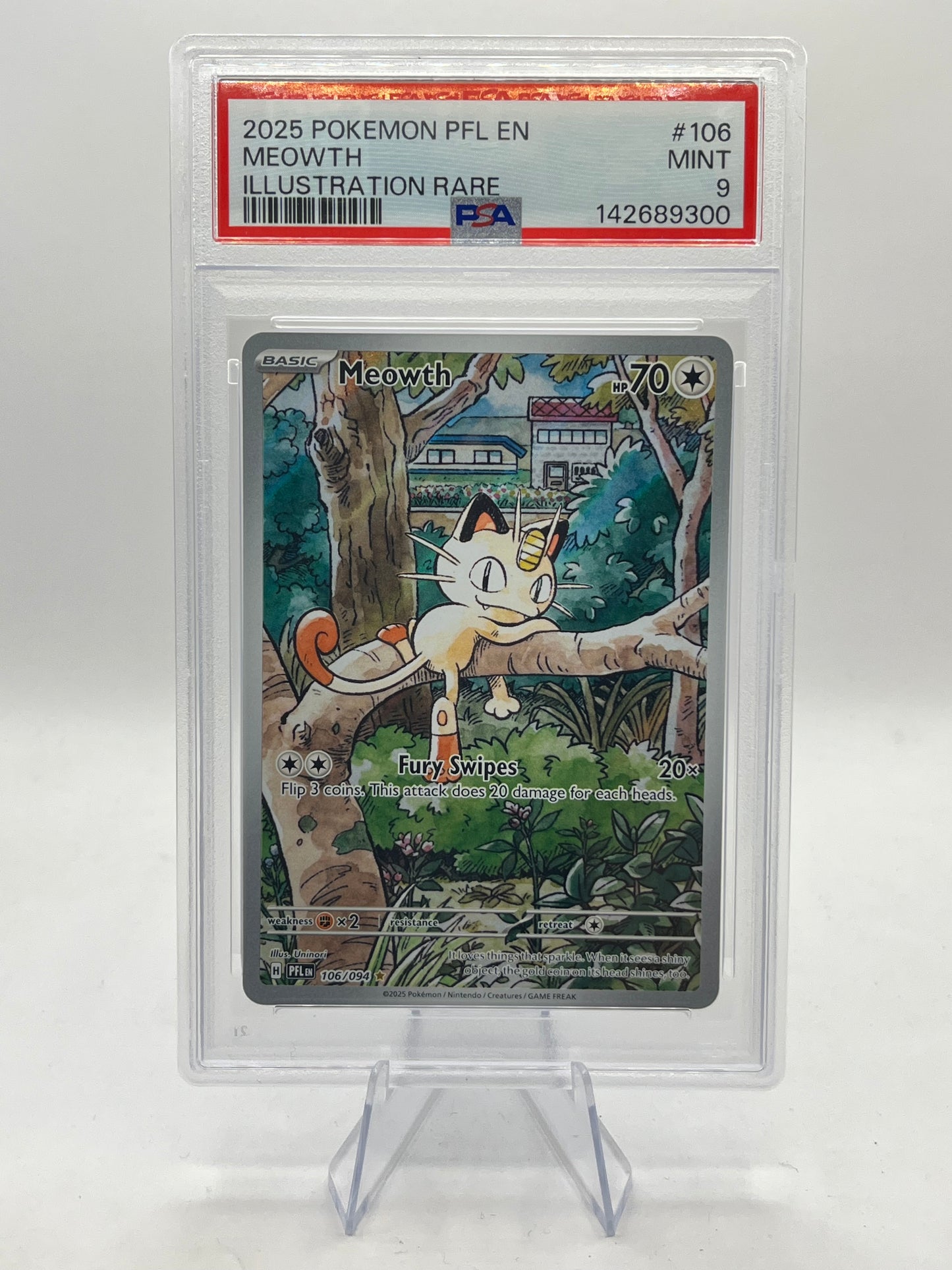 Meowth IR PSA 9 - Phantasmal Flames 2025