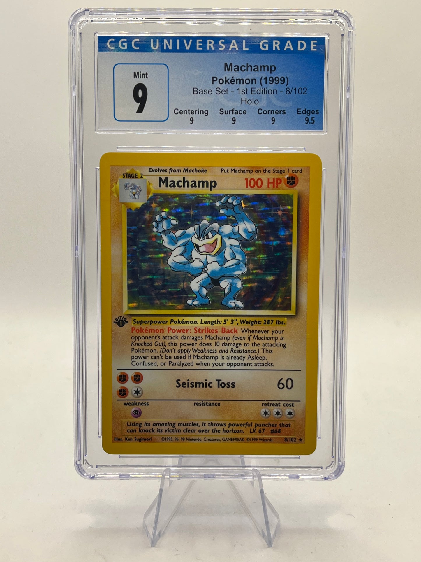 Machamp Holo 1st Edition CGC 9 - Base Set 1999