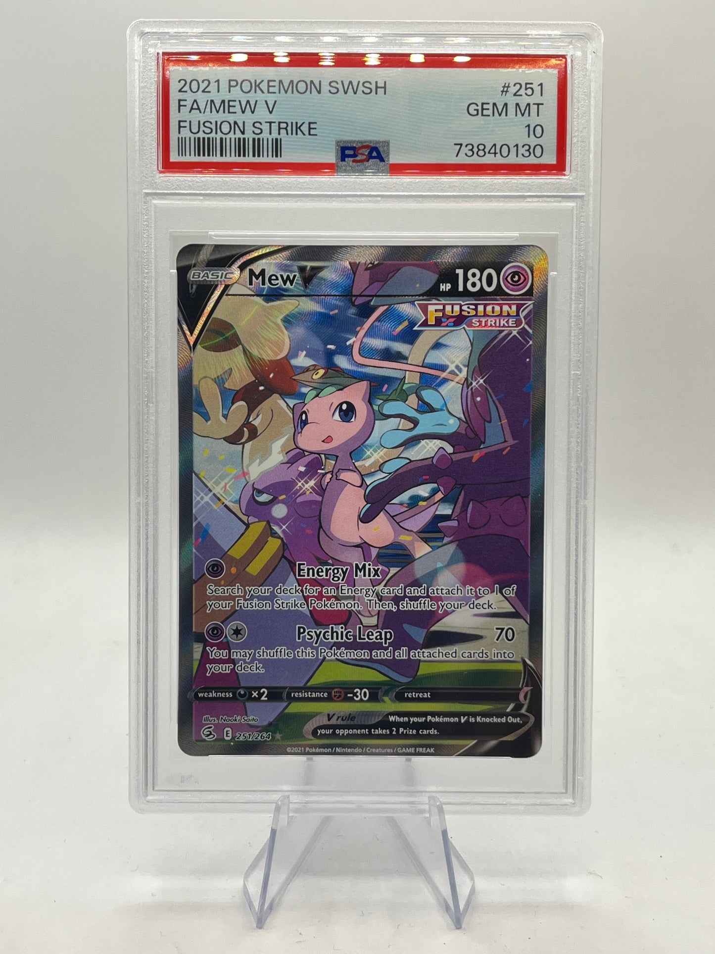 Mew V Alt Art PSA 10 - Fusion Strike 2021