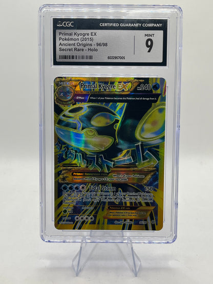 Primal Kyogre EX Full Art CGC 9 - XY Ancient Origins 2015
