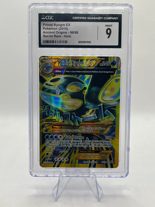 Primal Kyogre EX Full Art CGC 9 - XY Ancient Origins 2015