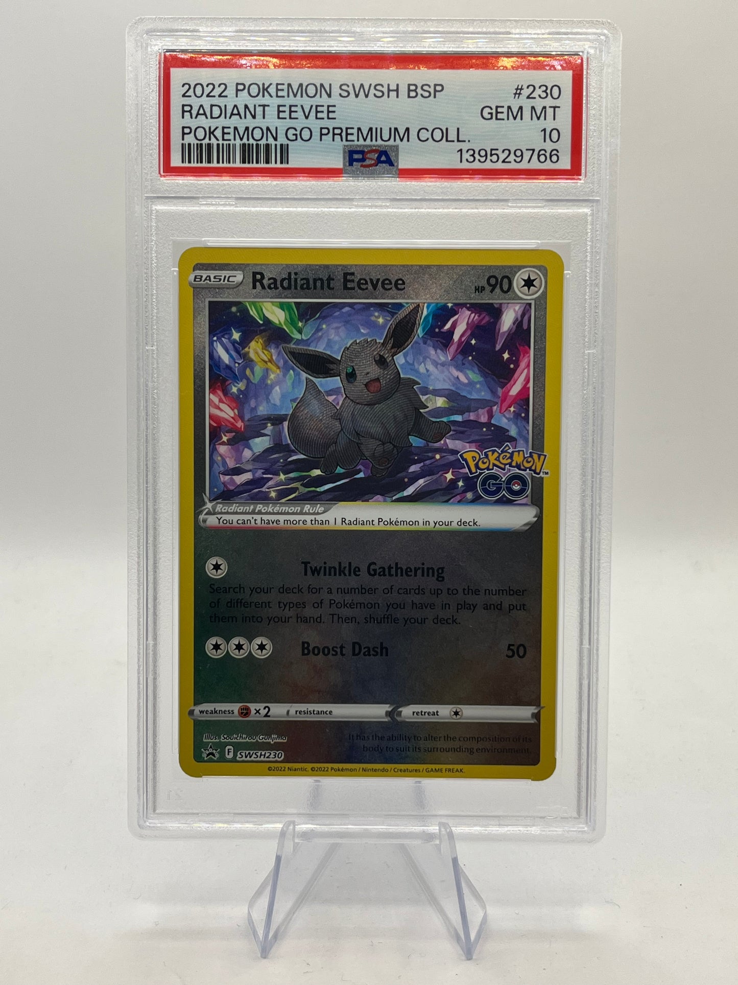 Radiant Eevee PSA 10 - Pokemon Go Premium Collection Promo 2022