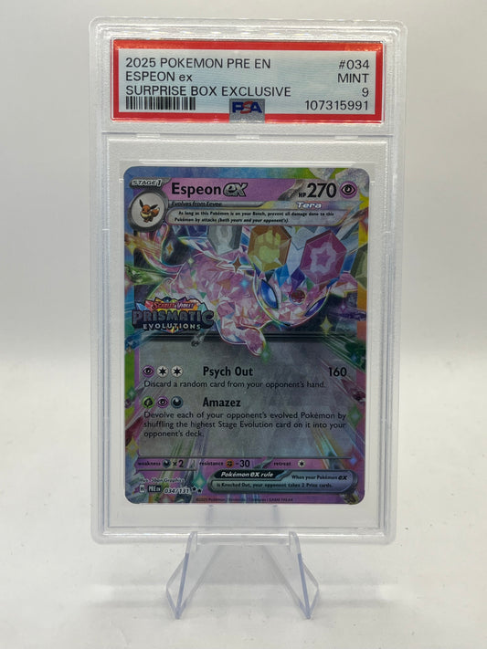 Espeon ex PSA 9 - Surprise Box Prismatic Evolutions Promo 2025