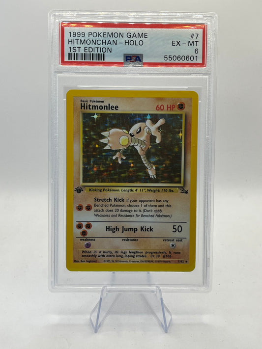 Hitmonlee Holo 1st Edition PSA 6 - Fossil 1999