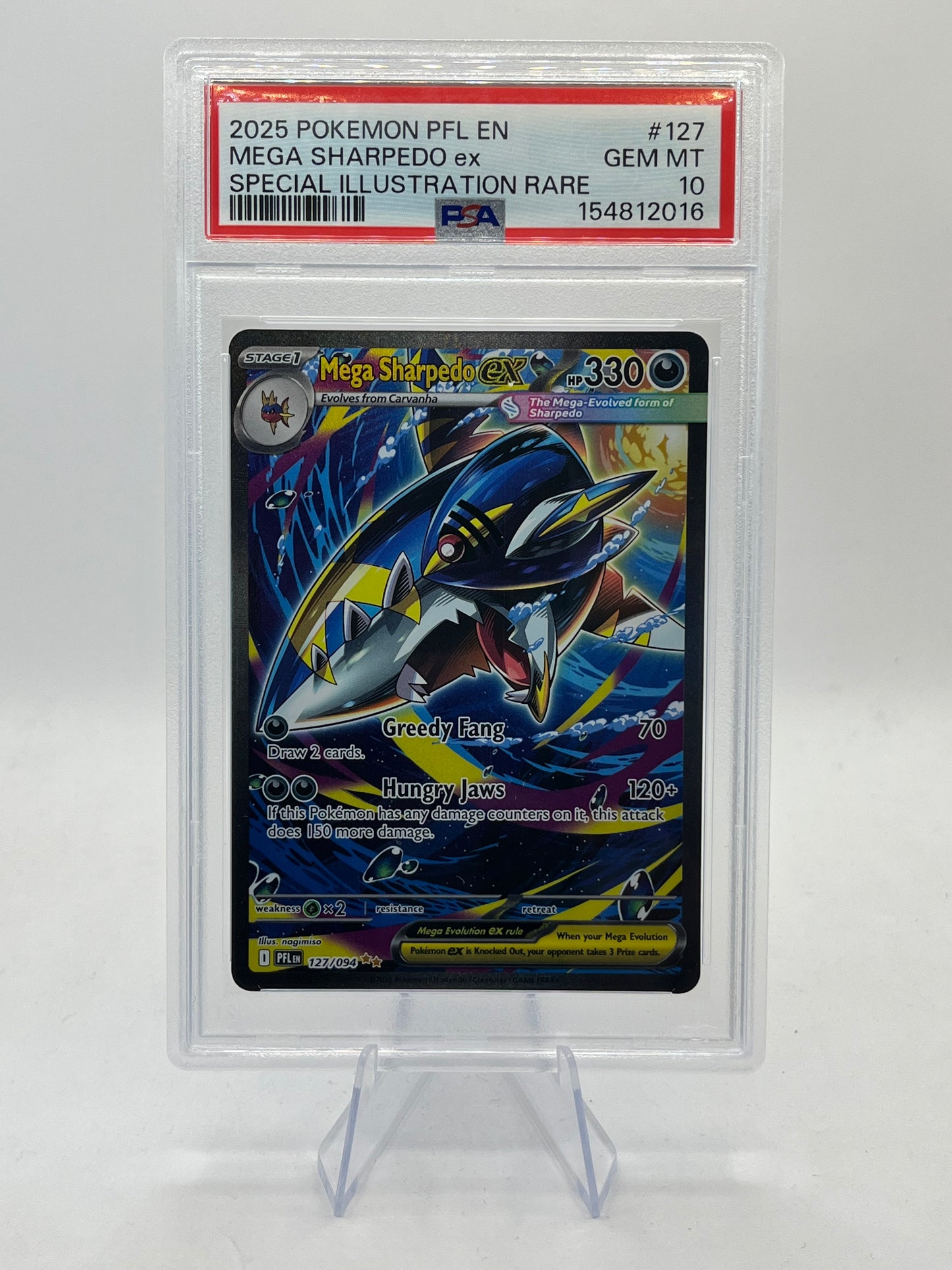 Mega Sharpedo ex SIR PSA 10 - Phantasmal Flames 2025