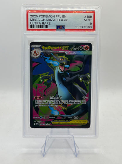 Mega Charizard X ex Full Art PSA 9 - Phantasmal Flames 2025