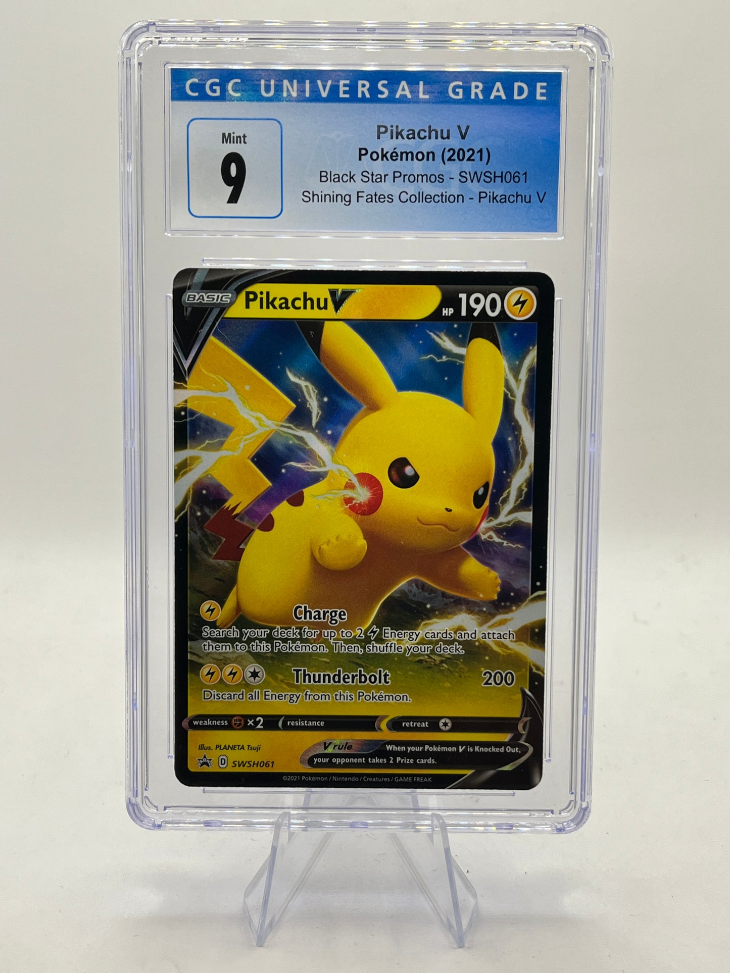 Pikachu V CGC 9 - Shining Fates Collection Box Promo 2021