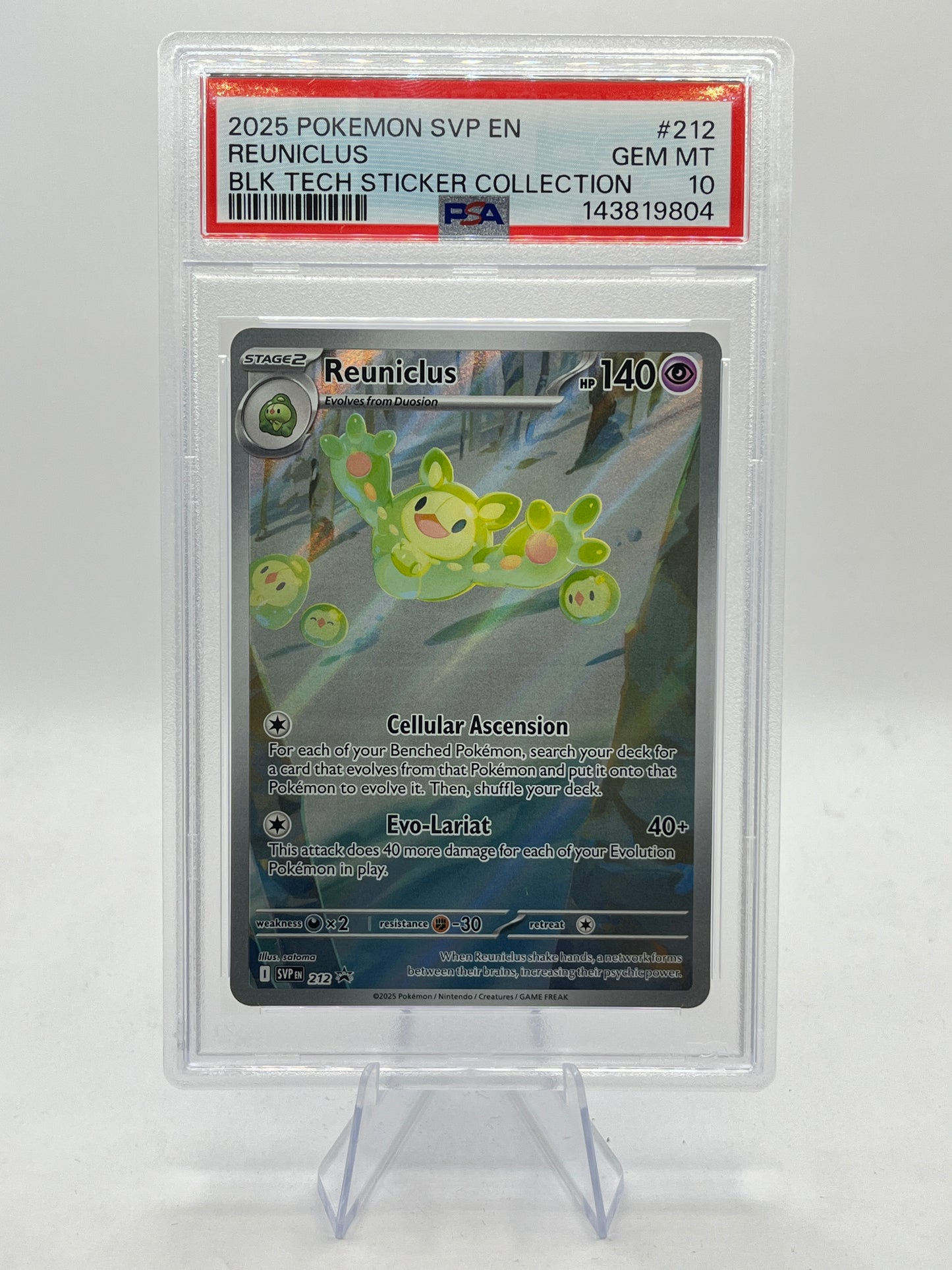 Reuniclus IR PSA 10 - Black Bolt Tech Sticker Collection Promo 2025