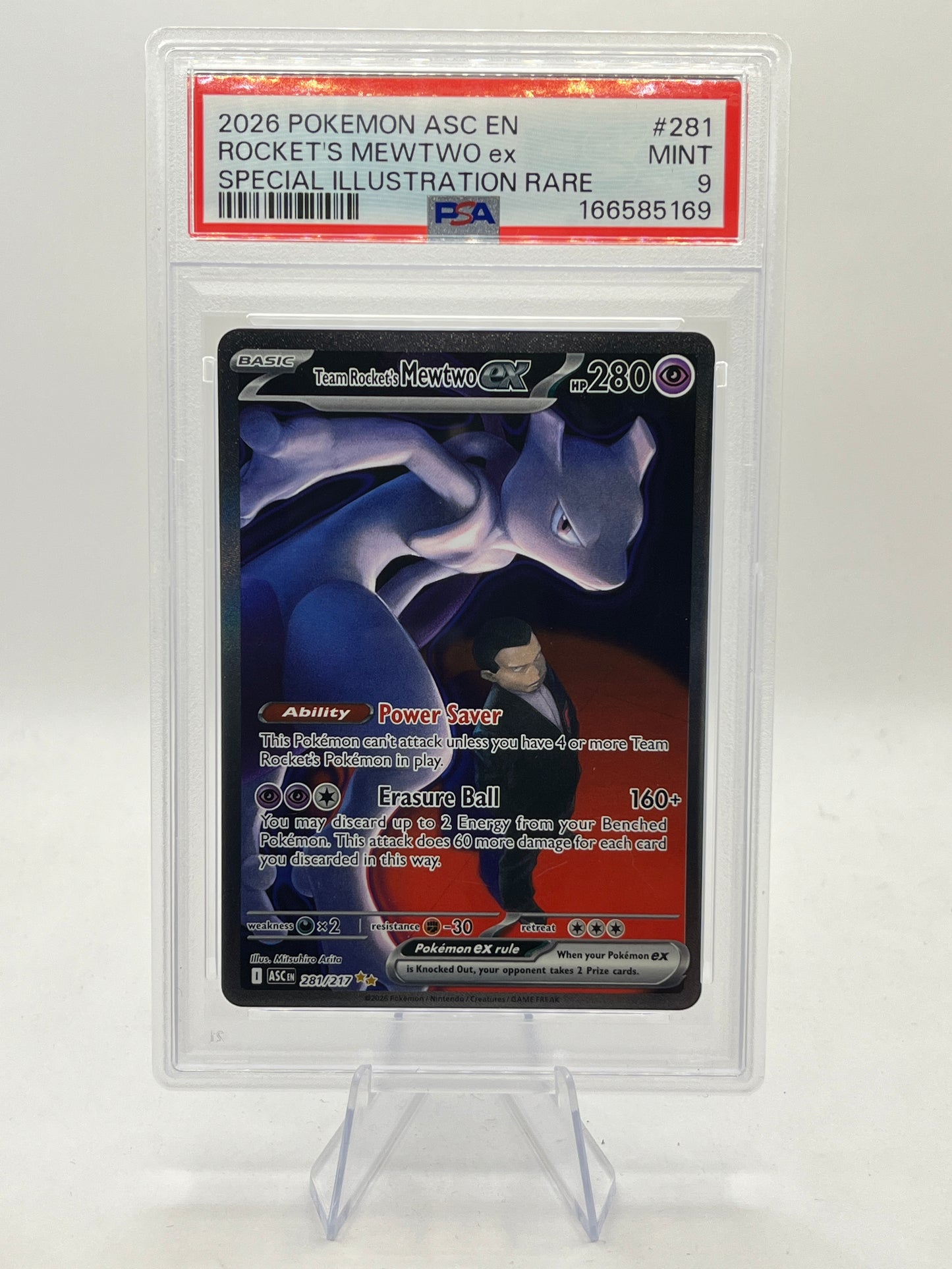 Rocket's Mewtwo ex SIR PSA 9 - Ascended Heroes 2026