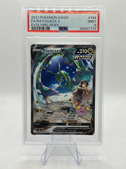 Rayquaza V Alt Art PSA 9 - Evolving Skies 2021