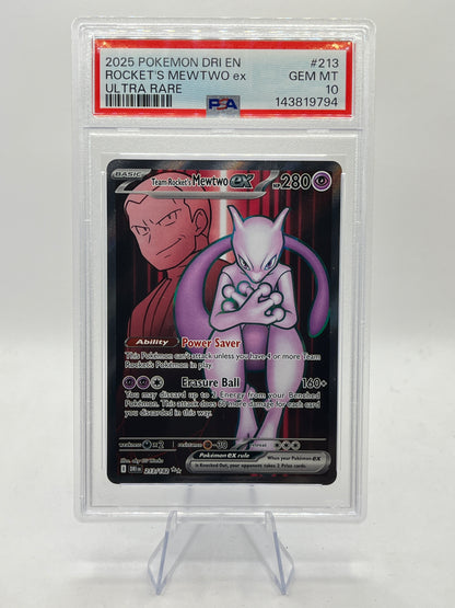 Rocket's Mewtwo ex Full Art PSA 10 - Destined Rivals 2025