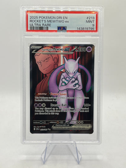 Rocket's Mewtwo ex Full Art PSA 9 - Destined Rivals 2025