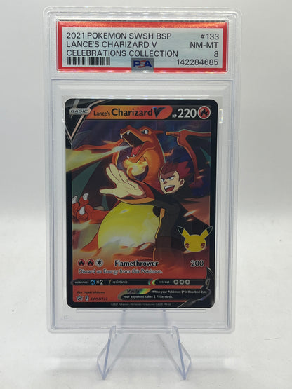 Lance's Charizard V PSA 8 - Celebrations Collection Box Promo 2021