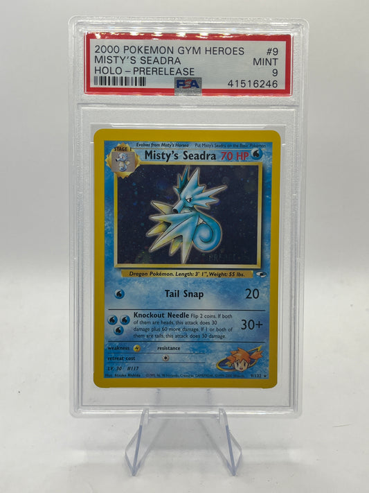 Misty's Seadra Prerelease  PSA 9 - Gym Heroes 2000