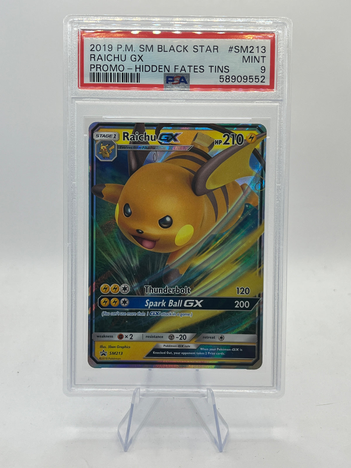 Raichu GX PSA 9 - Hidden Fates Promo 2019