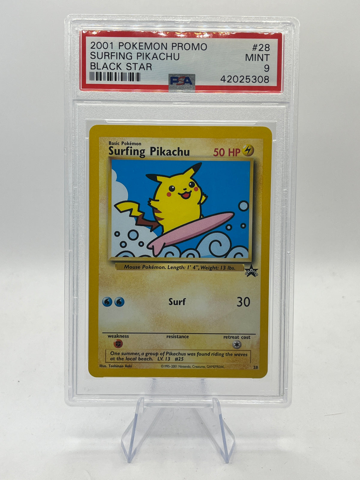 Surfing Pikachu PSA 9 - Black Star Promo 2001