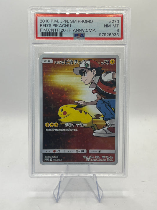 Red's Pikachu PSA 8 - 20th Anniversary Promo 2018