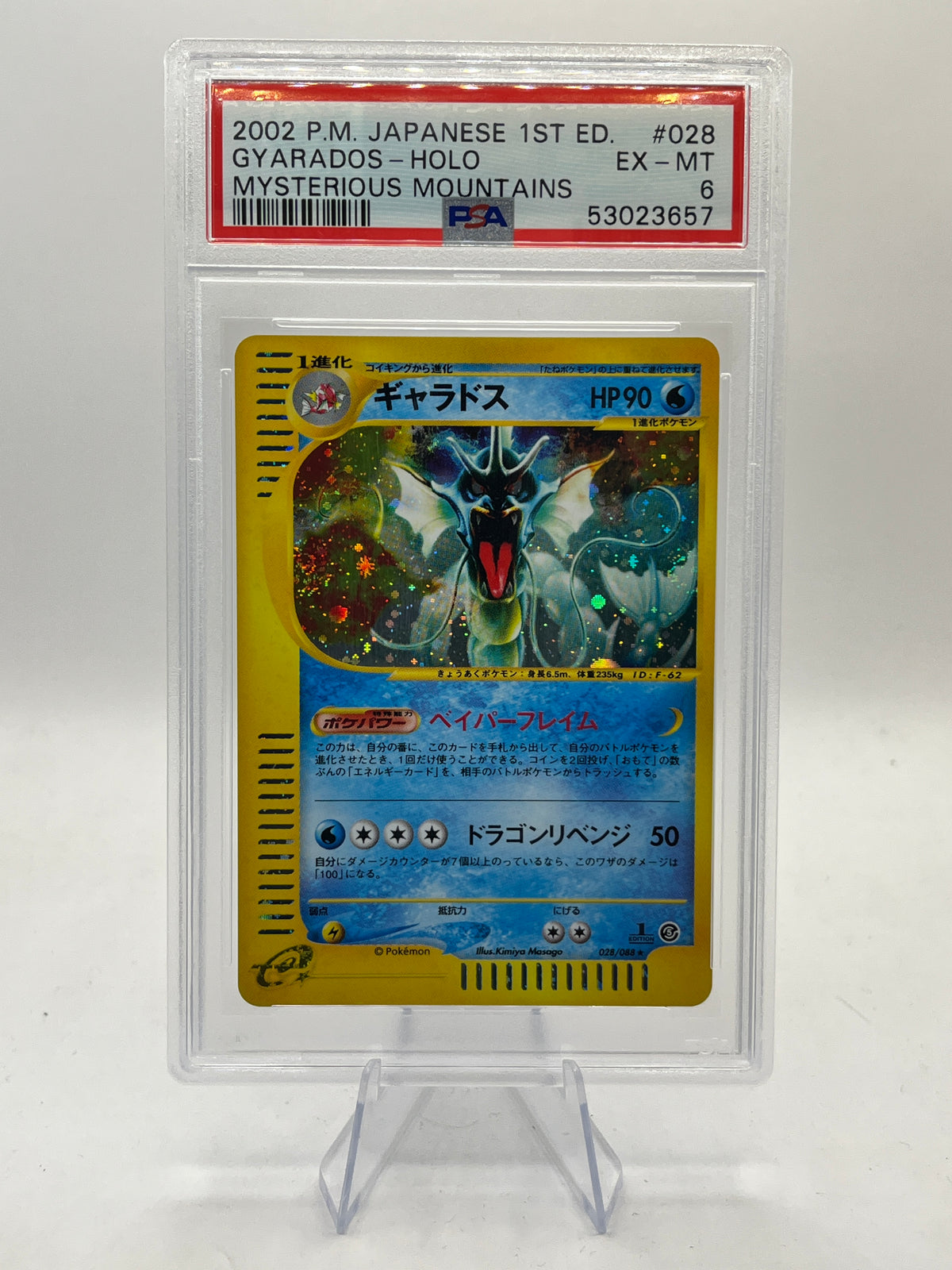 Gyarados Holo 1st Edition PSA 6 - Mysterious Mountains 2002