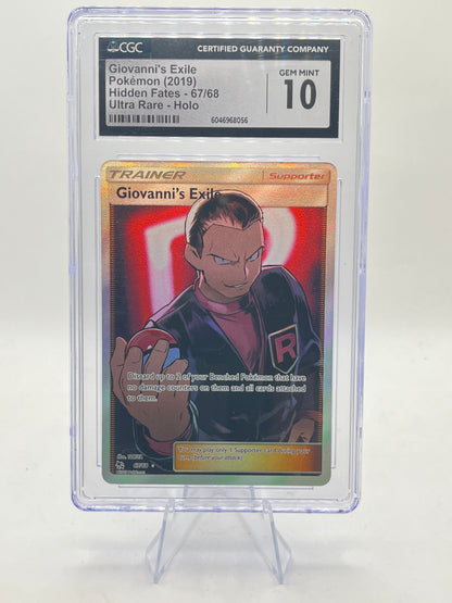 Giovanni's Exile Full Art CGC 10 - Hidden Fates 2019