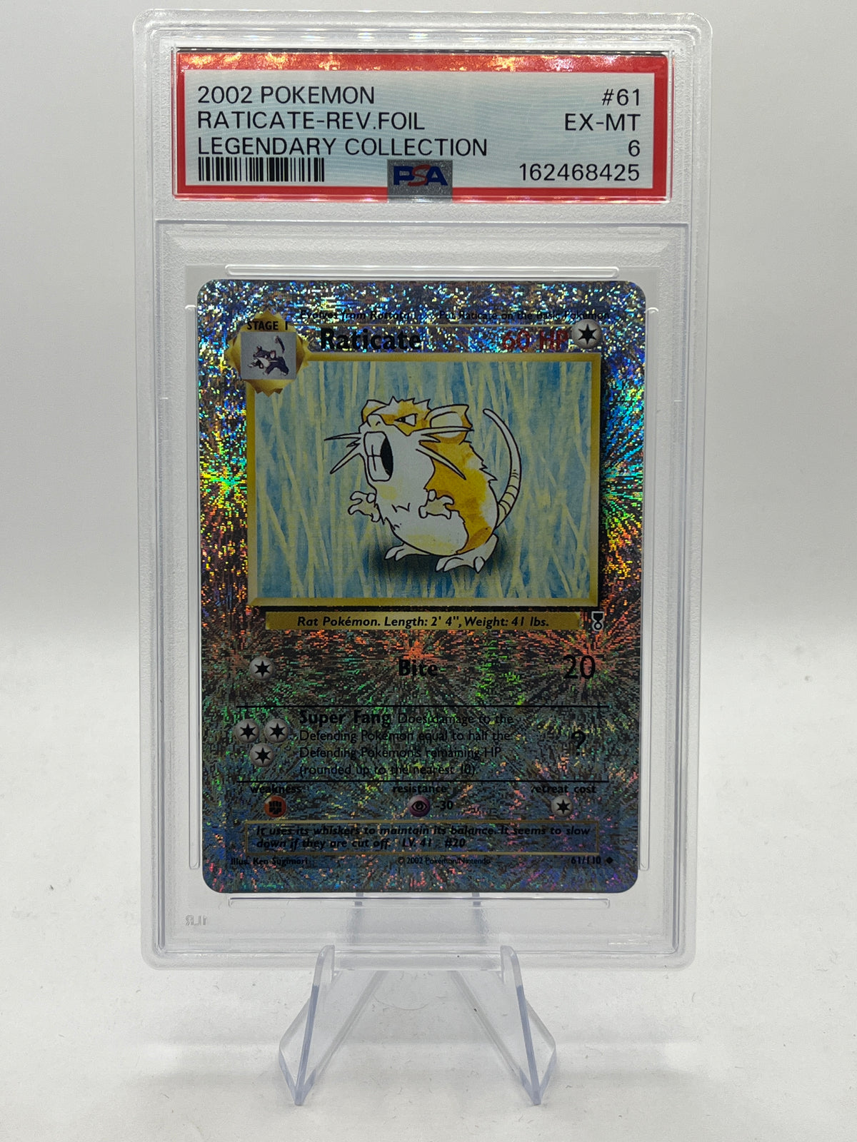 Raticate Reverse Holo PSA 6 - Legendary Collection 2002