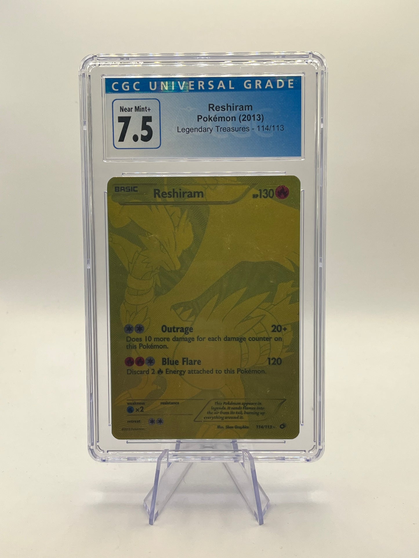 Reshiram Secret Gold CGC 7.5 - Legendary Treasures 2013