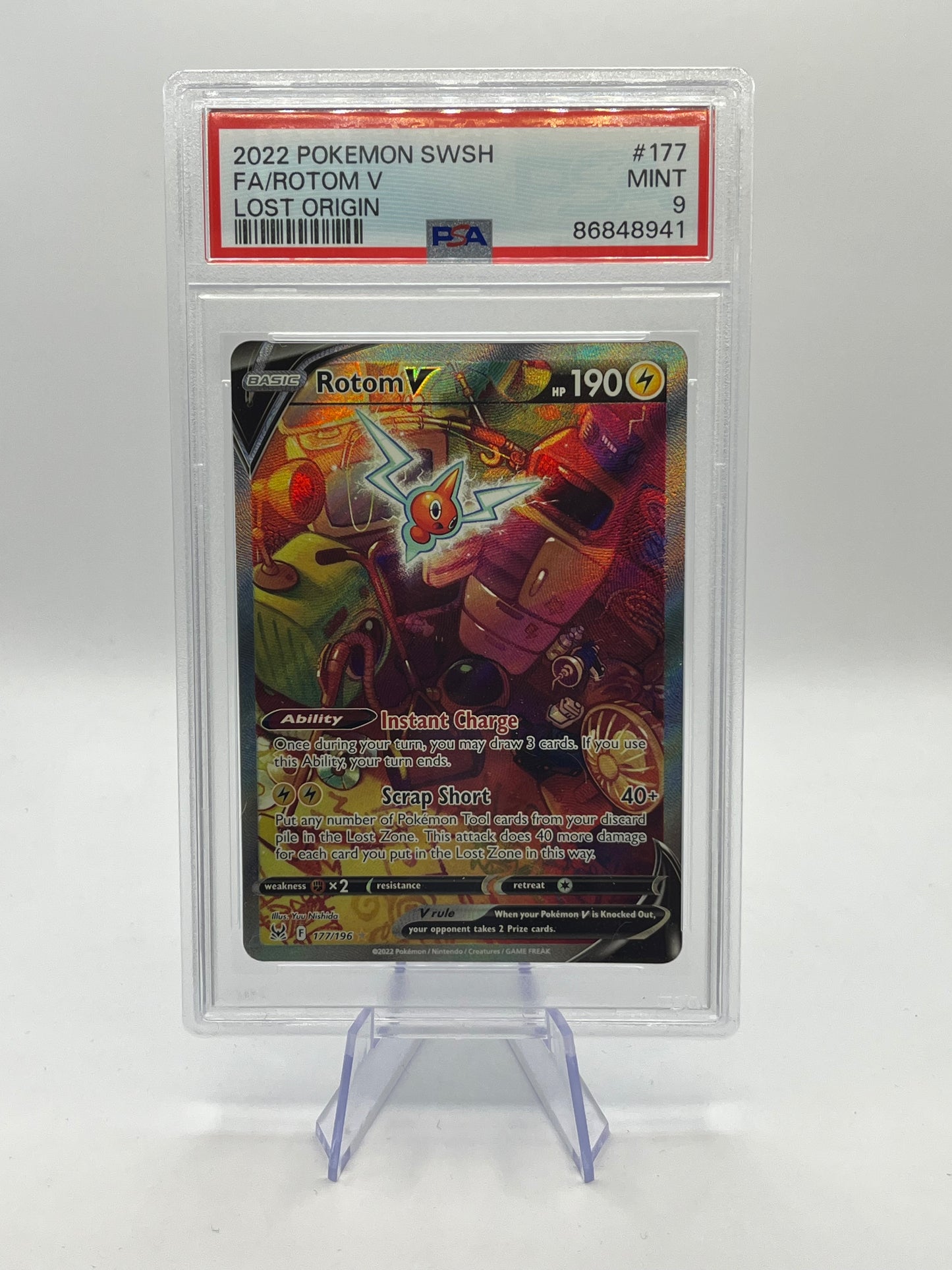 Rotom V Alt Art PSA 9 - Lost Origin 2022