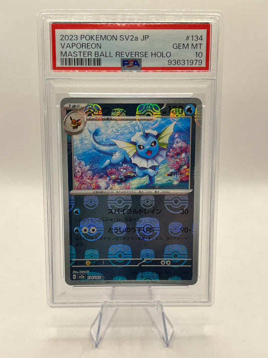 Vaporeon Masterball Holo PSA 10 - Pokemon 151 2023