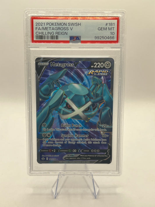 Metagross V Full Art PSA 10 - Chilling Reign 2021