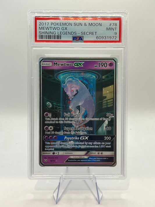 Mewtwo GX Alt Art PSA 9 - Shining Legends 2017