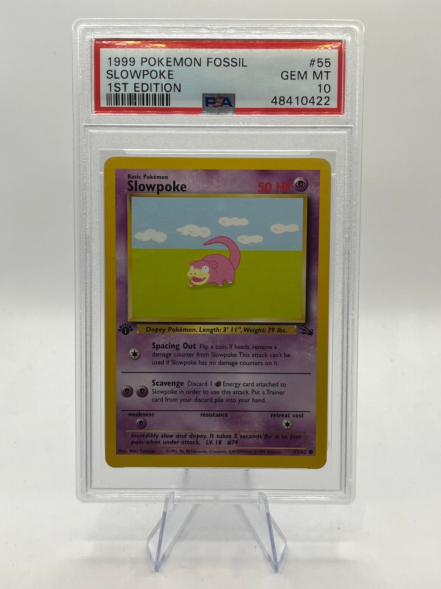 Slowpoke 1st Edition PSA 10 - Fossil 1999