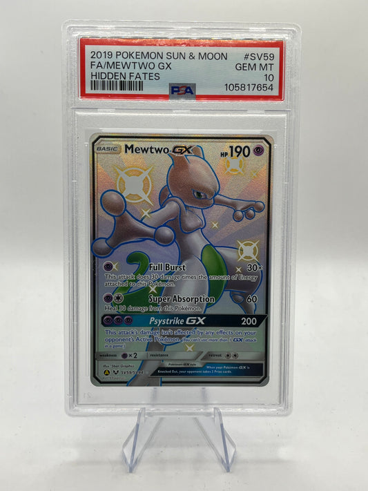 Mewtwo GX Full Art Shiny PSA 10 - Hidden Fates 2019