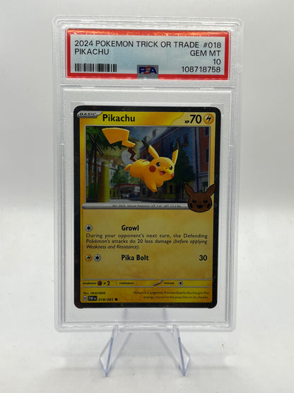 Pikachu Holo PSA 10 -Trick or Trade 2024