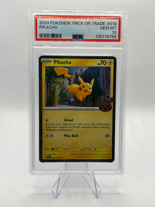 Pikachu Holo PSA 10 -Trick or Trade 2024