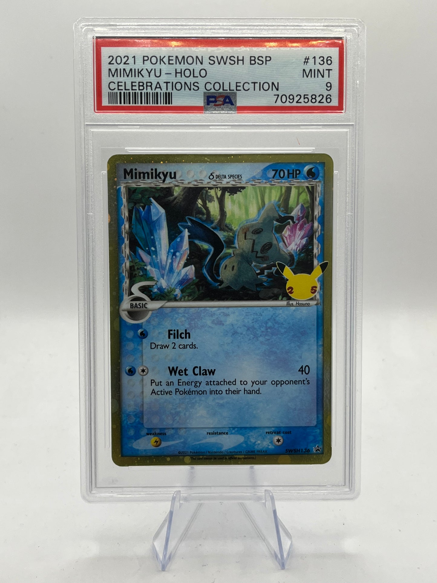 Mimikyu Delta Species PSA 9 - Celebrations Promo 2021
